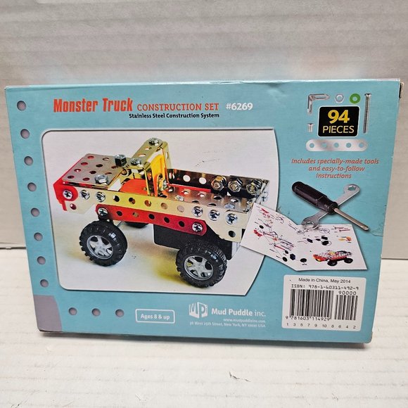 New Monster Truck Construction Set #6269 Stainless Steel 94pcs Pullback Motor - Picture 7 of 13